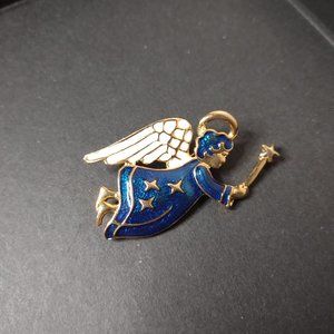 Blue Angel With Star Wand Brooch